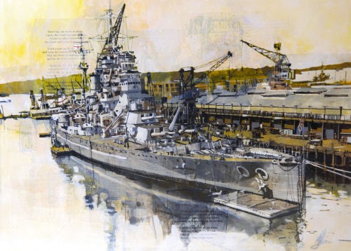 'HMS King George V' by artist Malcolm Cheape